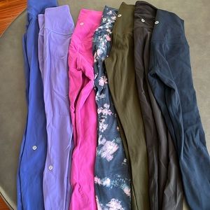 Lot of 7 pairs Lululemon sz 0 leggings - very good condition